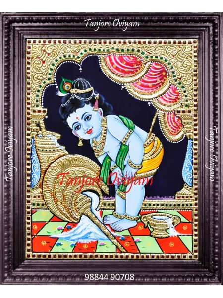 Traditional Baby Krishna Tanjore Painting 